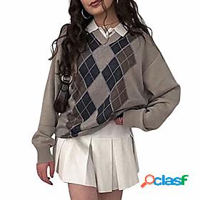 Womens Sweater Pattern Long Sleeve Sweater Cardigans V Neck
