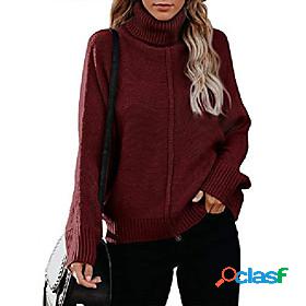 Womens Sweater Solid Color Basic Long Sleeve Sweater