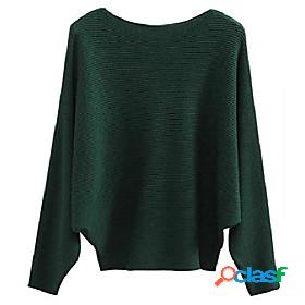 Womens Sweater Solid Color Cotton Basic Casual St. Patricks