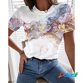 Womens T shirt Abstract Geometric Painting Sparkly Graffiti