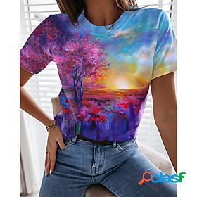 Womens T shirt Floral Theme Abstract 3D Printed Scenery 3D