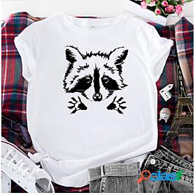 Womens T shirt Graphic Animal Round Neck Print Basic Tops