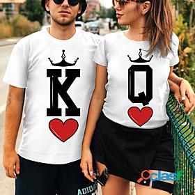 Womens T shirt Valentines Day Painting Couple Heart Letter