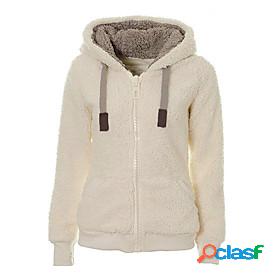 Womens Teddy Coat Fall Winter Street Daily Outdoor Regular