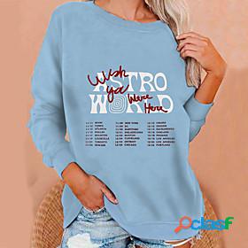 Womens Text Slogan Sweatshirt Pullover Oversized Monograms