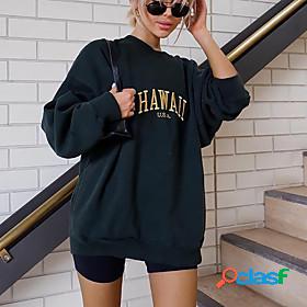 Womens Text Sweatshirt Pullover Oversized Monograms Hot