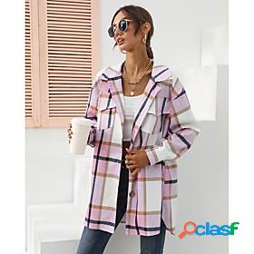 Womens Trench Coat Fall Spring Daily Regular Coat Warm