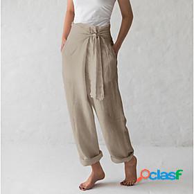 Womens Yoga Chino Pants Full Length Pants Plain High Waist