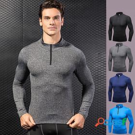 YUERLIAN Mens Running Shirt Yoga Top Winter Black Gray