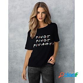 friends shirt women pivot friend t shirt letters print short