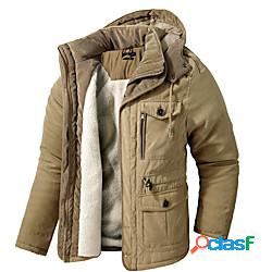 giacca invernale da uomo con cappuccio giacca militare parka
