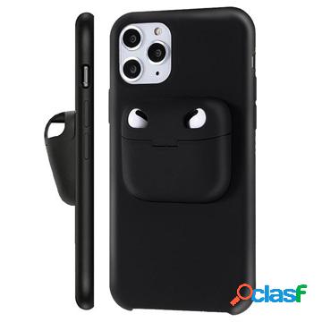 iPhone 11 Pro TPU Case w/ AirPods Pro Holder - Black