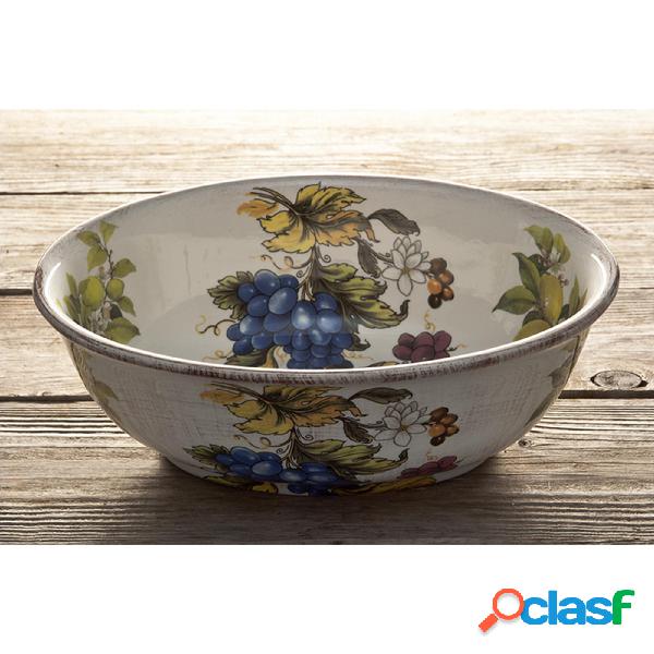 insalatiera Ovale in ceramica Frutta antica 22x22 decoro