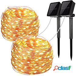luci della stringa esterna solare 12m x 2 pezzi set