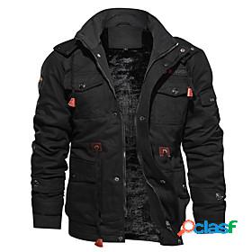 mens winter coats with hood warm thicken jacket fleece lined