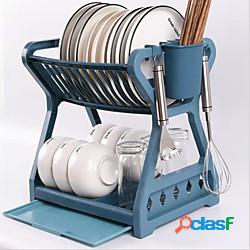 nuovo scolapiatti da cucina a doppio strato scolapiatti con