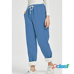 pantaloni da jogging pantaloni della tuta harem di shearling