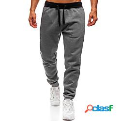 pantaloni sportivi da uomo, casual, comodi, aderenti, tinta