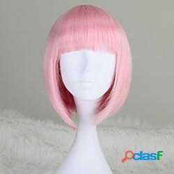 parrucche rosa per le donne parrucca sintetica bob dritto