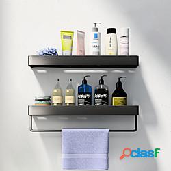 portaoggetti in alluminio nero portaoggetti da bagno