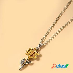 sunflower pendant necklace hypoallergenic jewelry gifts for