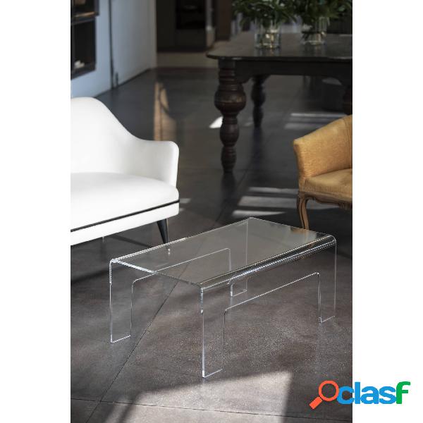 tavolino rettangolare air trasparente incolore, dimensioni