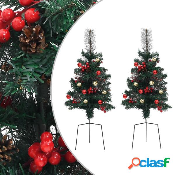 vidaXL Alberi di Natale Artificiali per Viali 2 pz 76 cm in