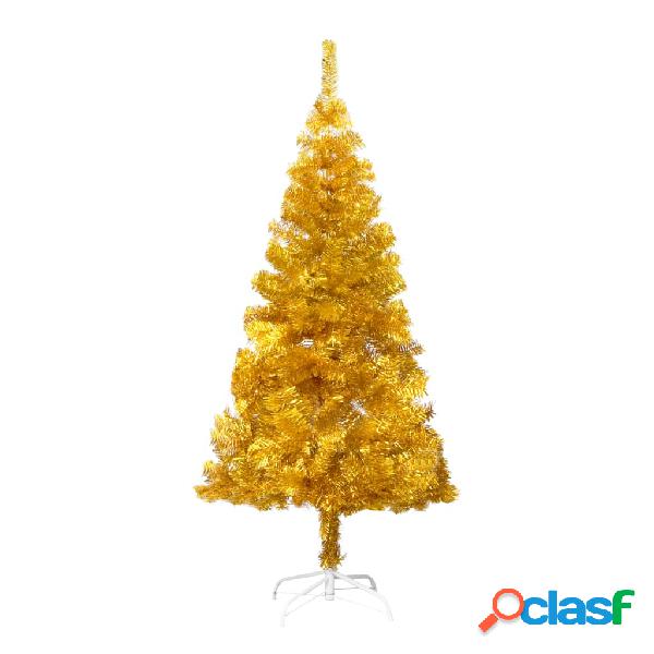 vidaXL Albero di Natale Artificiale con Supporto Oro 150 cm