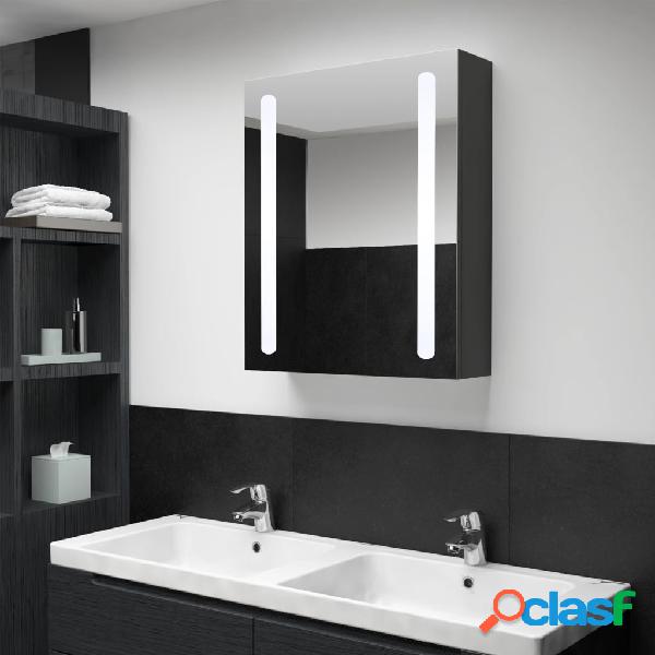 vidaXL Armadietto Bagno con Specchio e LED 50x13x70 cm