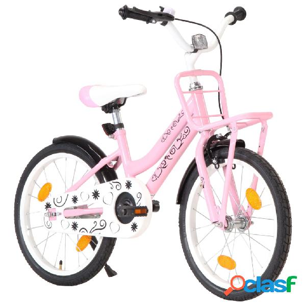 vidaXL Bici per Bambini con Trasportino Frontale 18 Rosa e