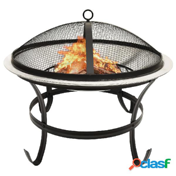 vidaXL Braciere e Barbecue 2in1 e Attizzatoio 56x56x49 cm