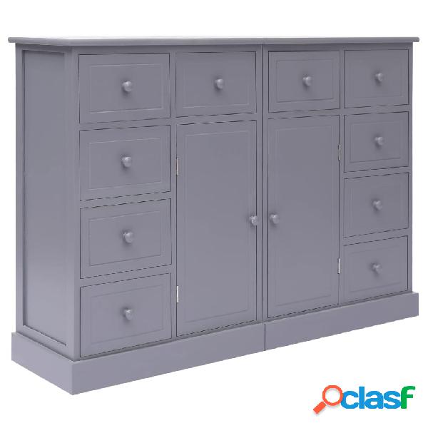 vidaXL Credenza con 10 Cassetti Grigia 113x30x79 cm in Legno