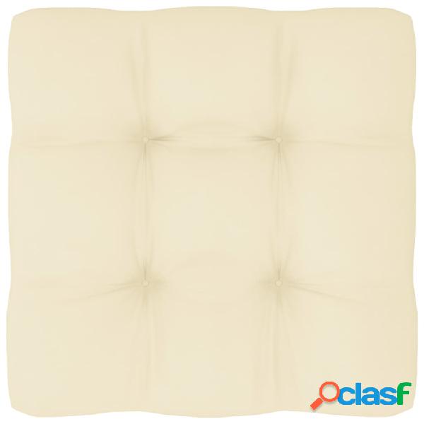 vidaXL Cuscino per Divano Pallet Crema 50x50x10 cm