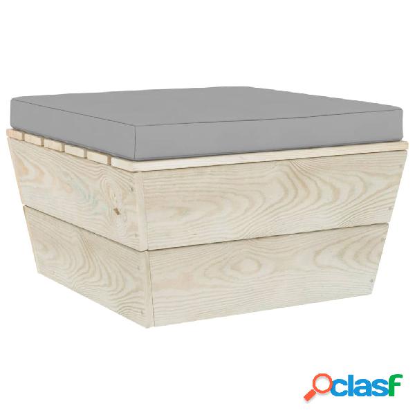 vidaXL Cuscino per Pouf su Pallet Grigio in Tessuto