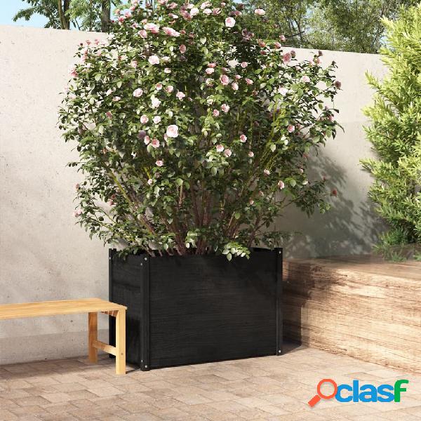 vidaXL Fioriera da Giardino Nera 100x50x70cm in Legno