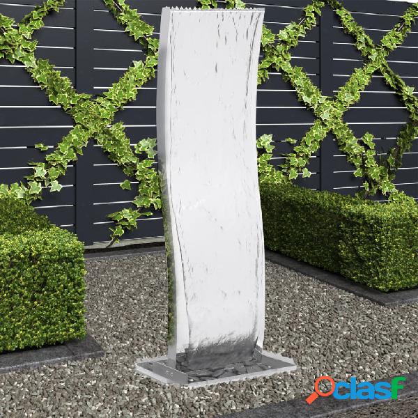 vidaXL Fontana da Giardino con Pompa in Acciaio Inox 130 cm