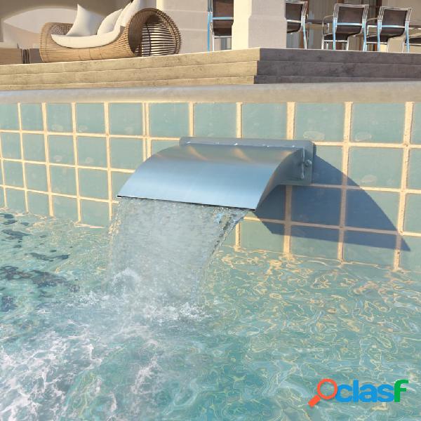 vidaXL Fontana per Piscina in Acciaio Inossidabile 30x9x26