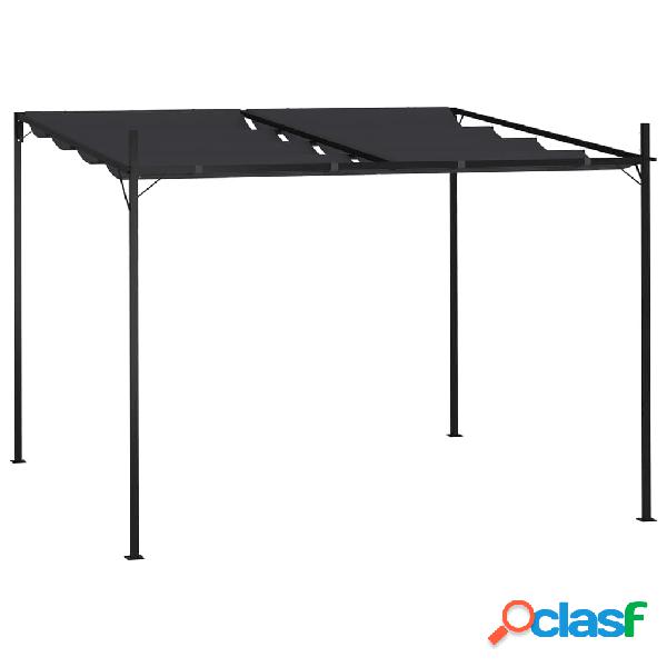 vidaXL Gazebo con Tetto Retrattile 300x300x233 cm Antracite