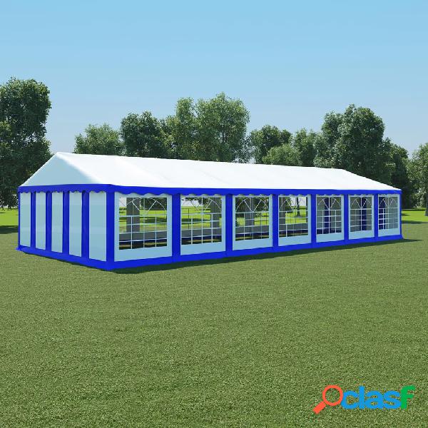 vidaXL Gazebo da Giardino in PVC 6x14 m Blu e Bianco