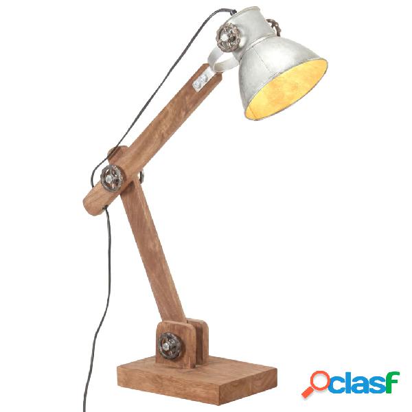 vidaXL Lampada da Scrivania Industriale Argento Rotonda