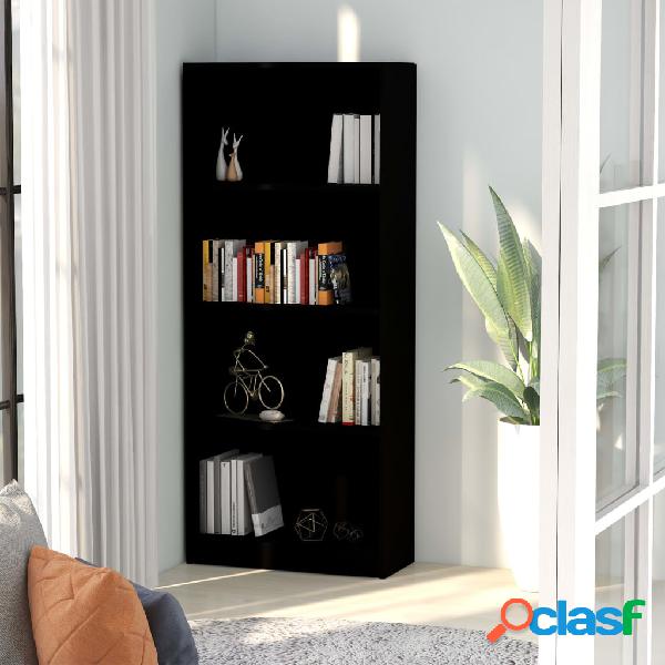 vidaXL Libreria a 4 Ripiani Nera 60x24x142 cm in Truciolato