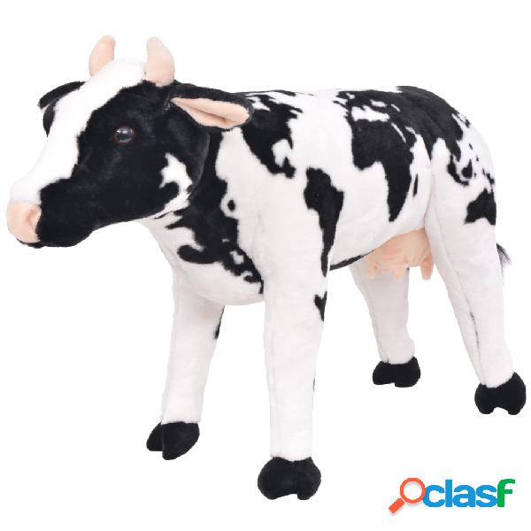 vidaXL Mucca di Peluche Giocattolo Nera e Bianca XXL