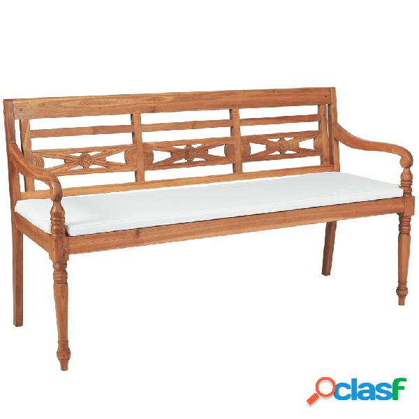 vidaXL Panchina Batavia con Cuscini 150 cm in Teak