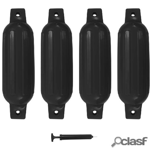 vidaXL Paraurti per Gommone 4 pz Neri 41x11,5 cm in PVC