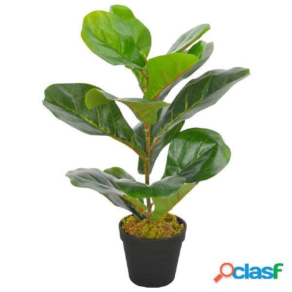 vidaXL Pianta Artificiale di Ficus Lyrata con Vaso Verde 45