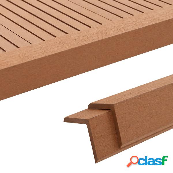 vidaXL Profili Angolari per Decking in WPC 5pz 170cm Marrone