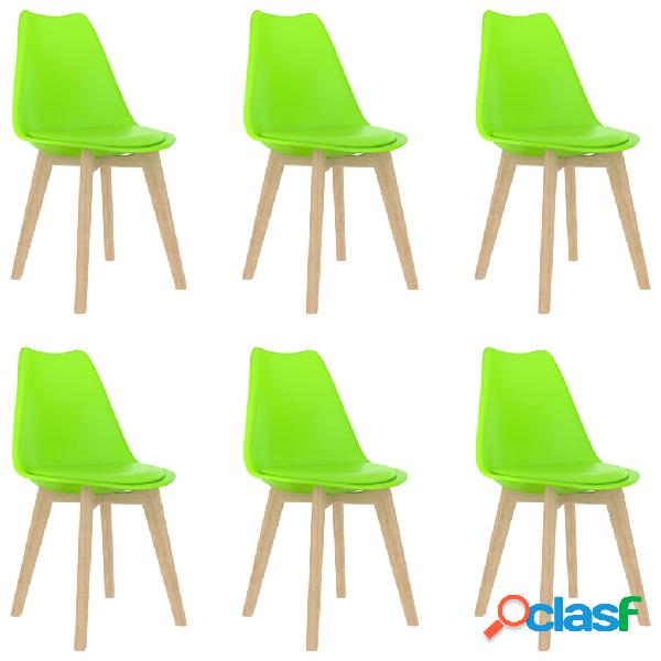 vidaXL Sedie da Pranzo 6 pz Verdi in Plastica