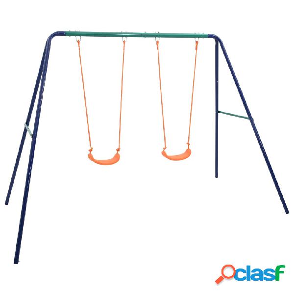 vidaXL Set Altalene con 2 Sedili in Acciaio