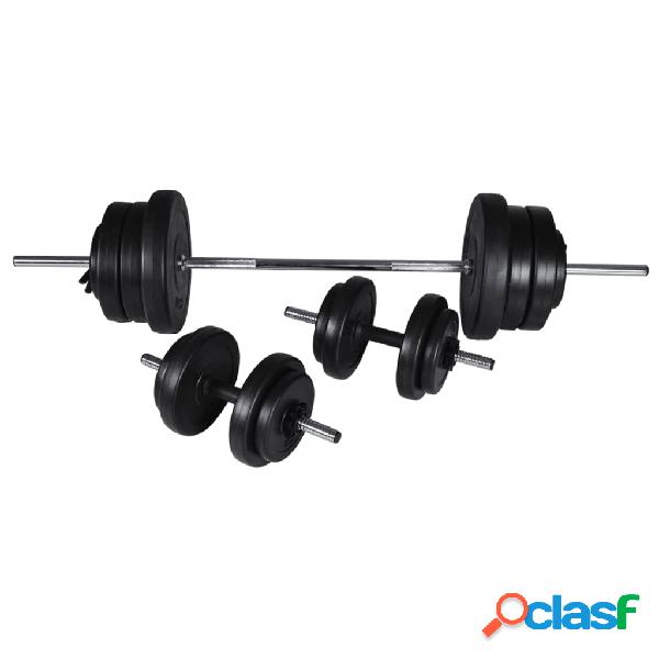 vidaXL Set Bilanciere e 2 Manubri 60,5 kg