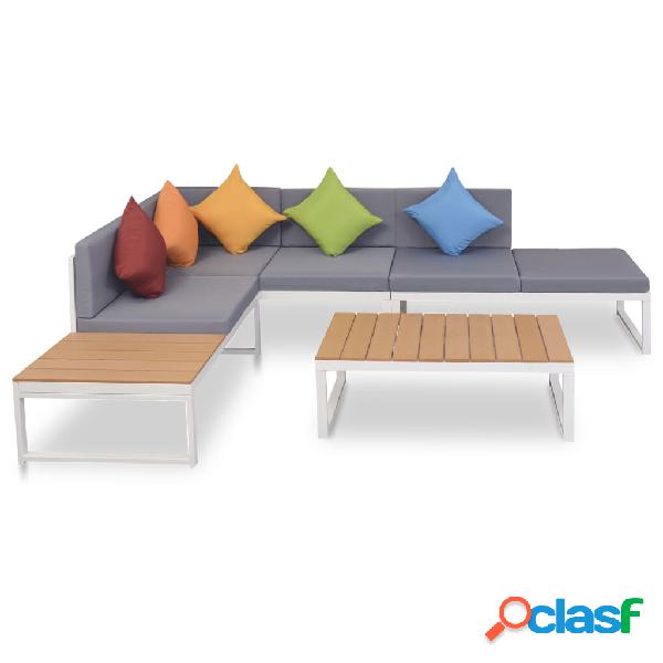 vidaXL Set Divani da Giardino 4 pz con Cuscini in Alluminio